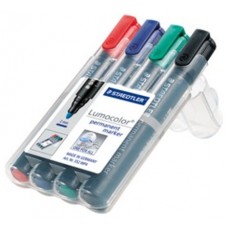 ESTUCHE 4 MARCADORES PERMANENTES LUMOCOLOR 352 TRAZO 2MM. SURTIDOS STAEDTLER 352 WP4 (Espera 4 dias)